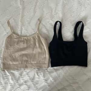 Black & Cream Cropped Tank Top Bundle